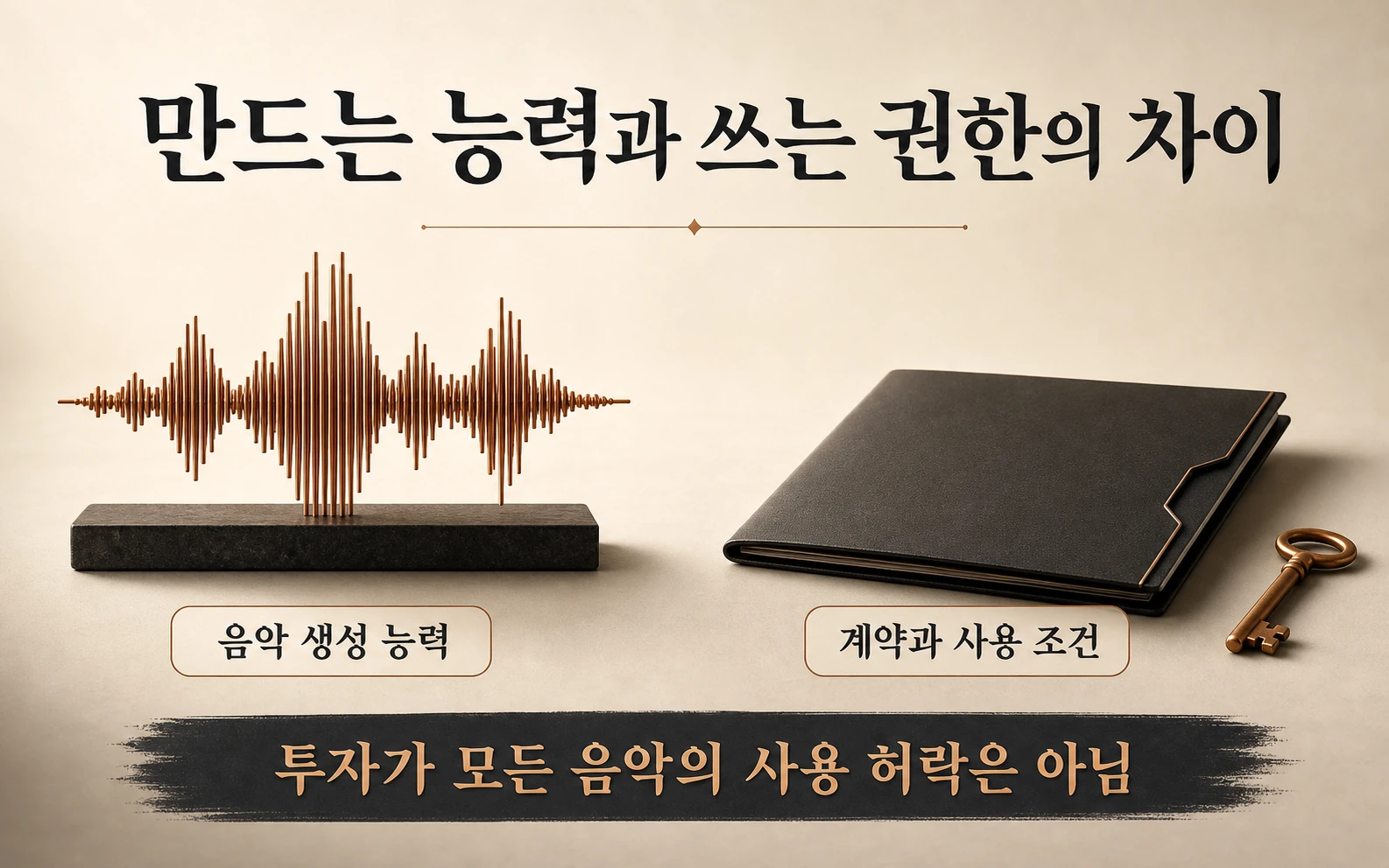 음악 생성 능력과 사용 권한의 차이