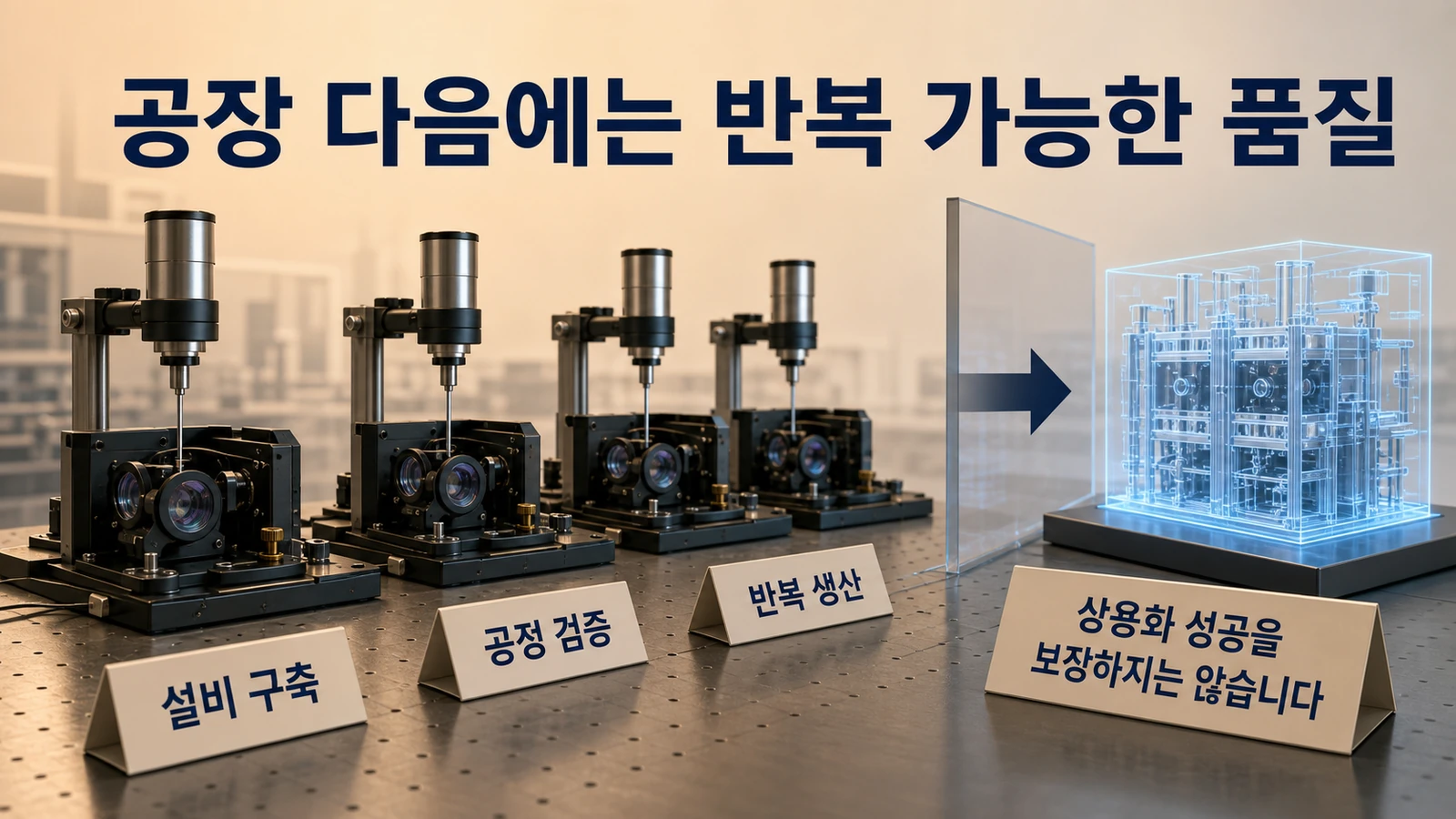 설비 구축과 검증·반복생산·상용화의 차이