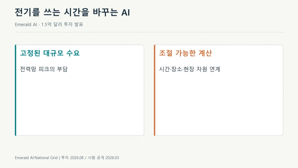 고정된 대규모 전력수요와 조절 가능한 AI계산의 비교