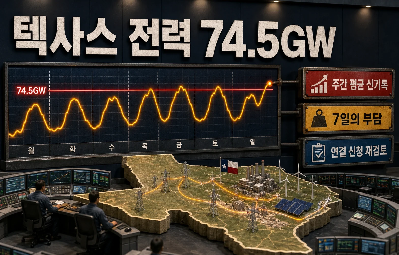 텍사스 전력 수요가 74.5GW를 찍었습니다, 데이터센터 연결부터 다시 세는 이유 핵심 내용을 보여주는 대표 이미지