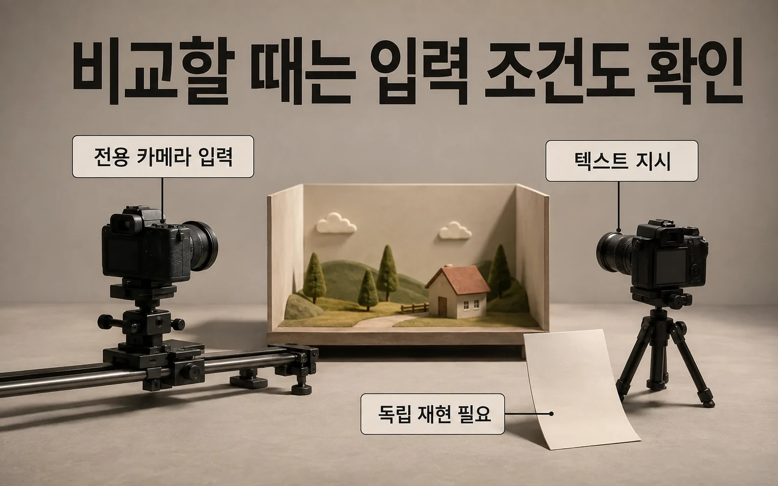 비교할 때는 입력 조건도 확인; 성능 비교의 입력 조건도 함께 봐야 합니다