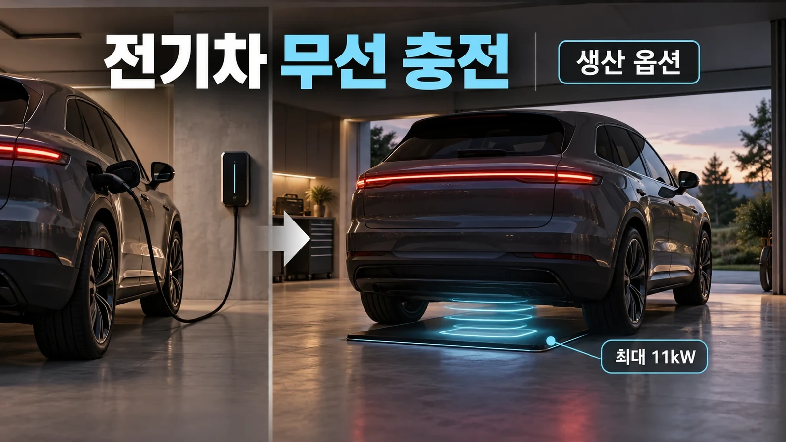전기차 유선 충전과 무선 충전 생산 옵션 비교