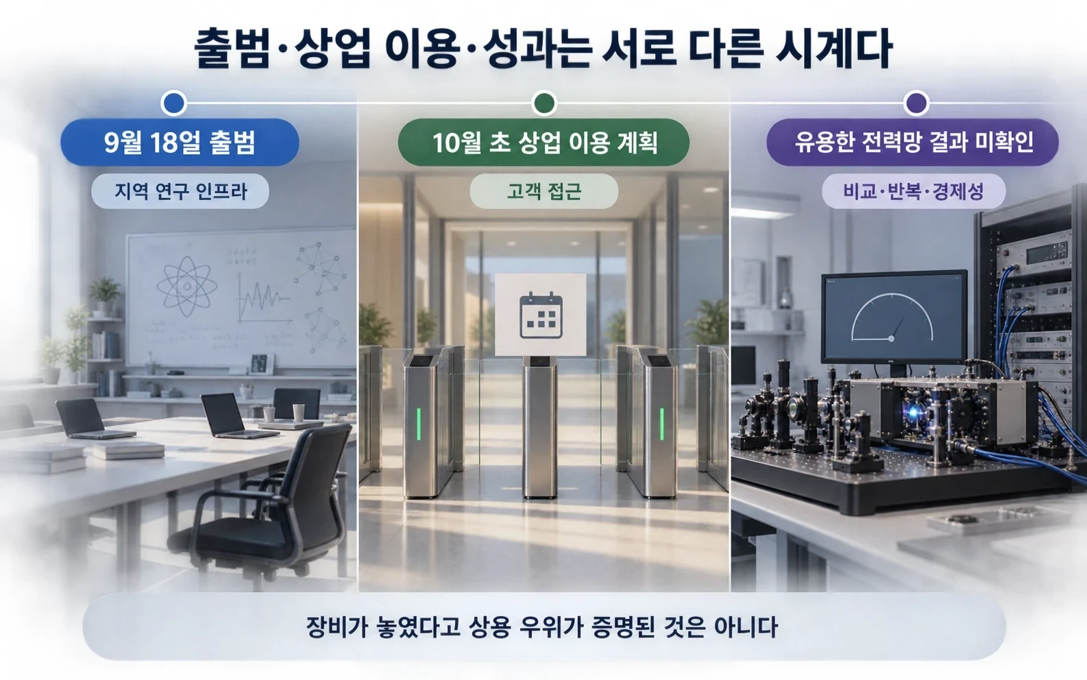 9월 출범과 10월 상업 이용 계획의 구분