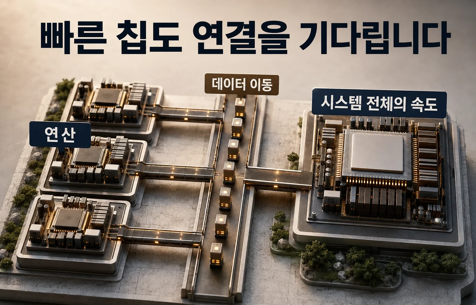 빠른 칩도 연결을 기다립니다; 칩간 통신 병목 설명