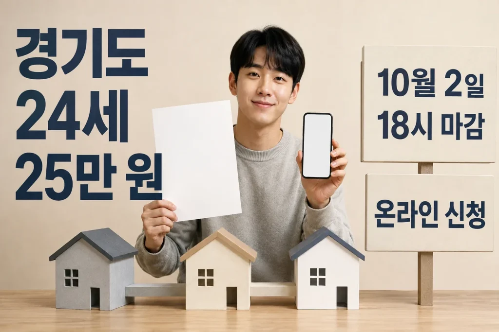경기도 24세 청년 25만 원과 10월 2일 18시 온라인 신청 안내