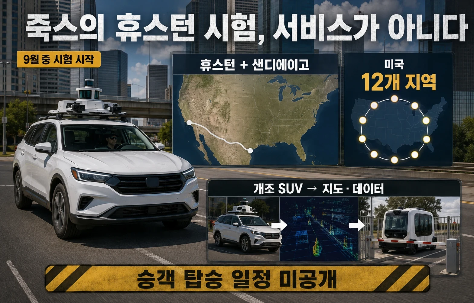휴스턴 도로가 로보택시 시험장이 됐다, 죽스가 가장 복잡한 도시를 고른 이유 관련 1번째 핵심 구조 인포그래픽