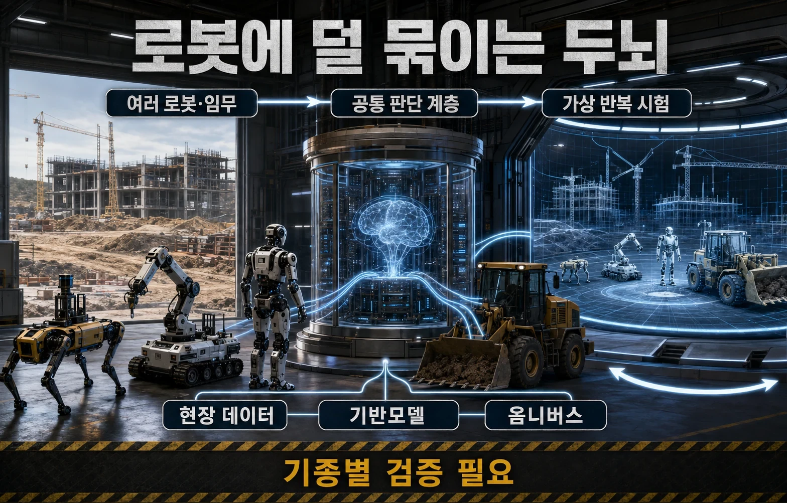 캐터필러가 건설현장에 피지컬 AI를 붙인다, 로봇보다 중요한 현장 데이터 관련 3번째 핵심 구조 인포그래픽