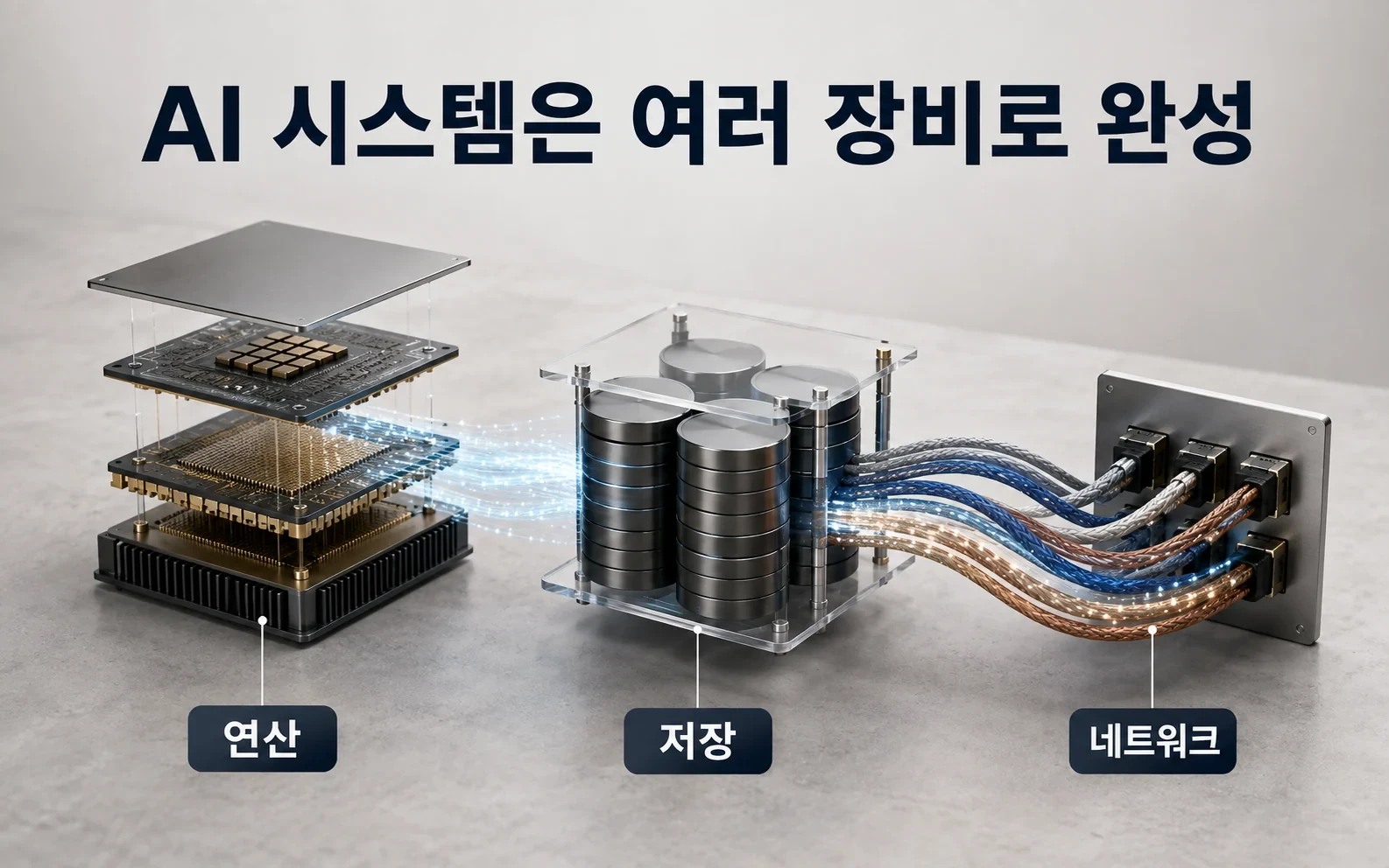 AI 시스템은 여러 장비로 완성; AI 바깥의 서버와 저장장치도 움직였습니다