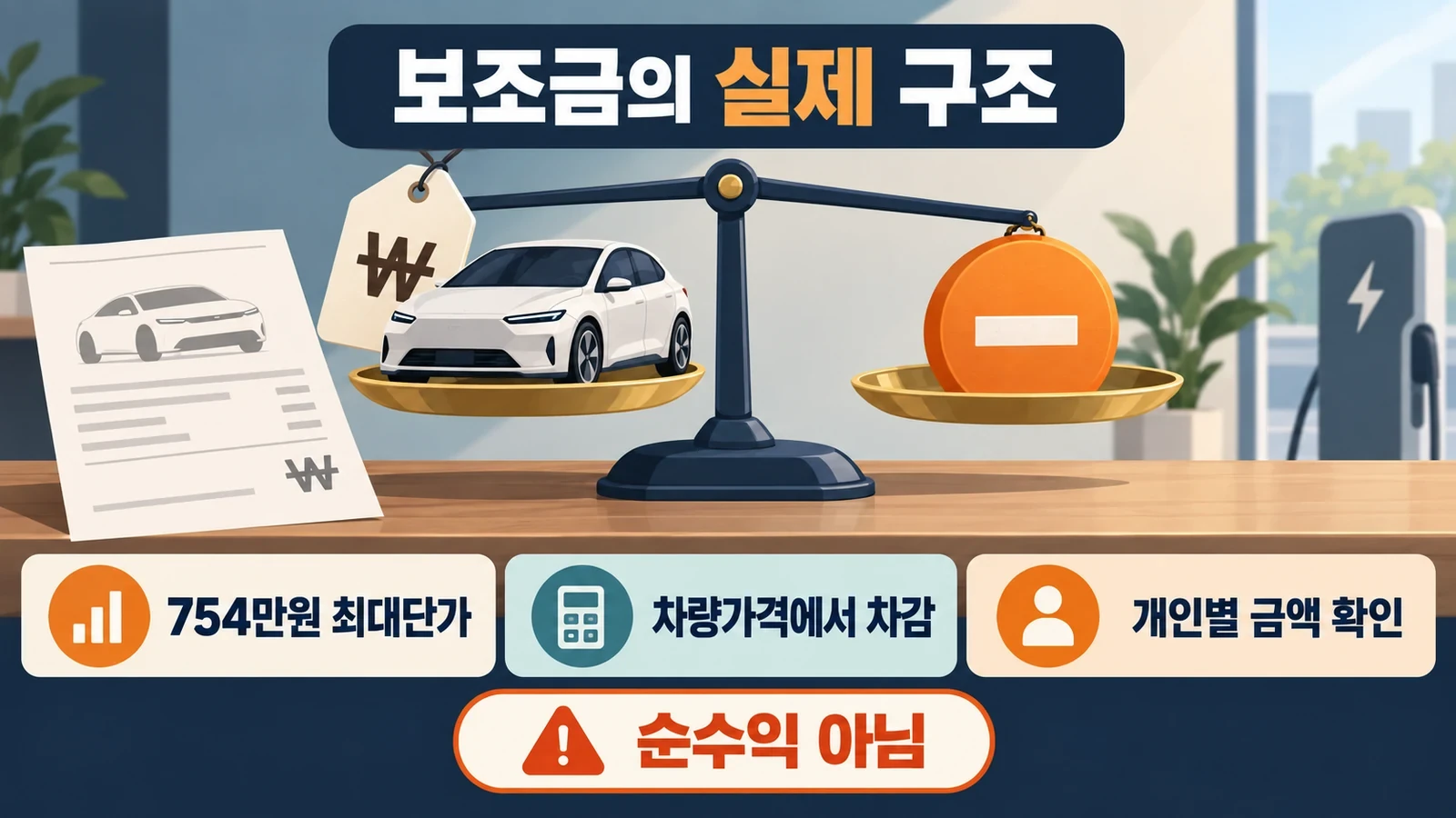 차량 구매대금에서 차감되는 보조금 구조