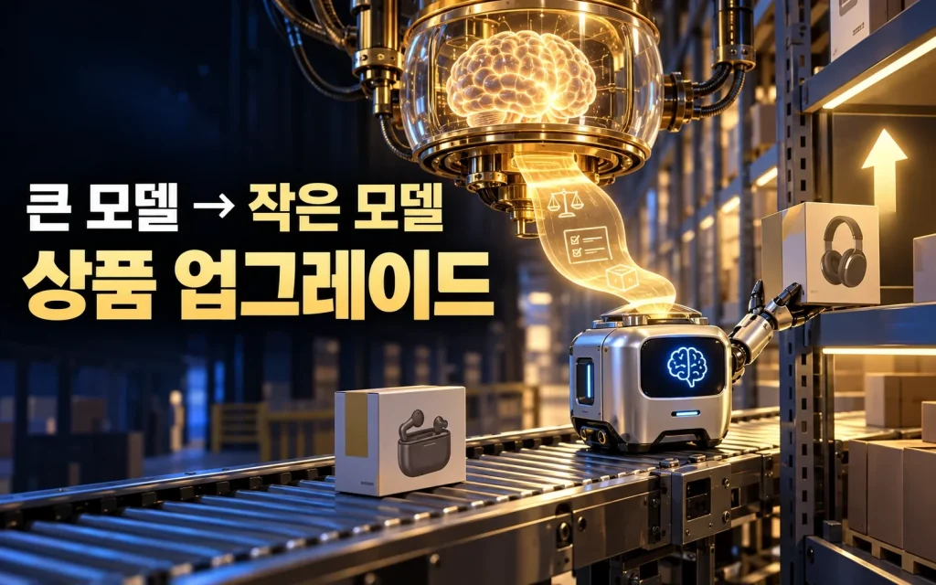 상품을 한 단계 비싸게 추천하는 AI, 큰 모델의 추론을 작은 모델로 옮겼습니다 핵심 내용을 보여주는 인포그래픽