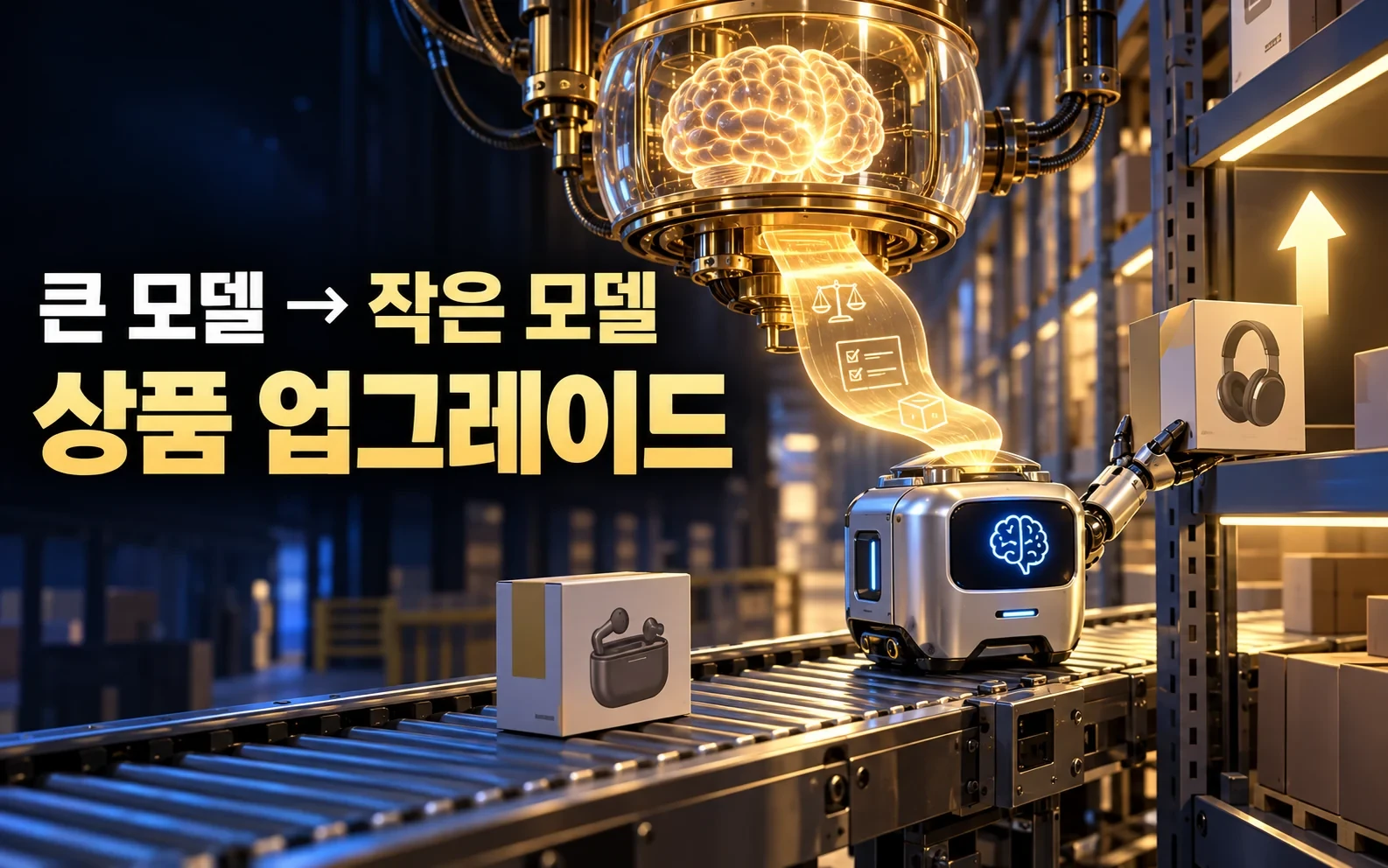 상품을 한 단계 비싸게 추천하는 AI, 큰 모델의 추론을 작은 모델로 옮겼습니다 핵심 내용을 보여주는 인포그래픽