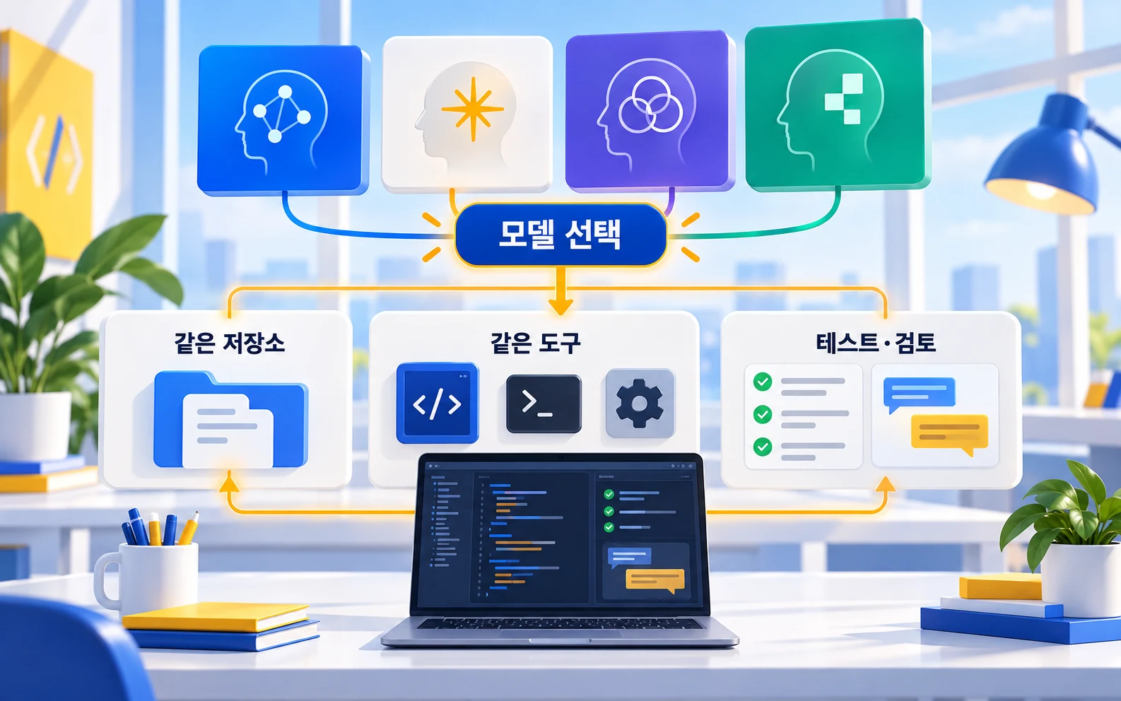 같은 저장소와 도구에서 모델을 선택하는 구조