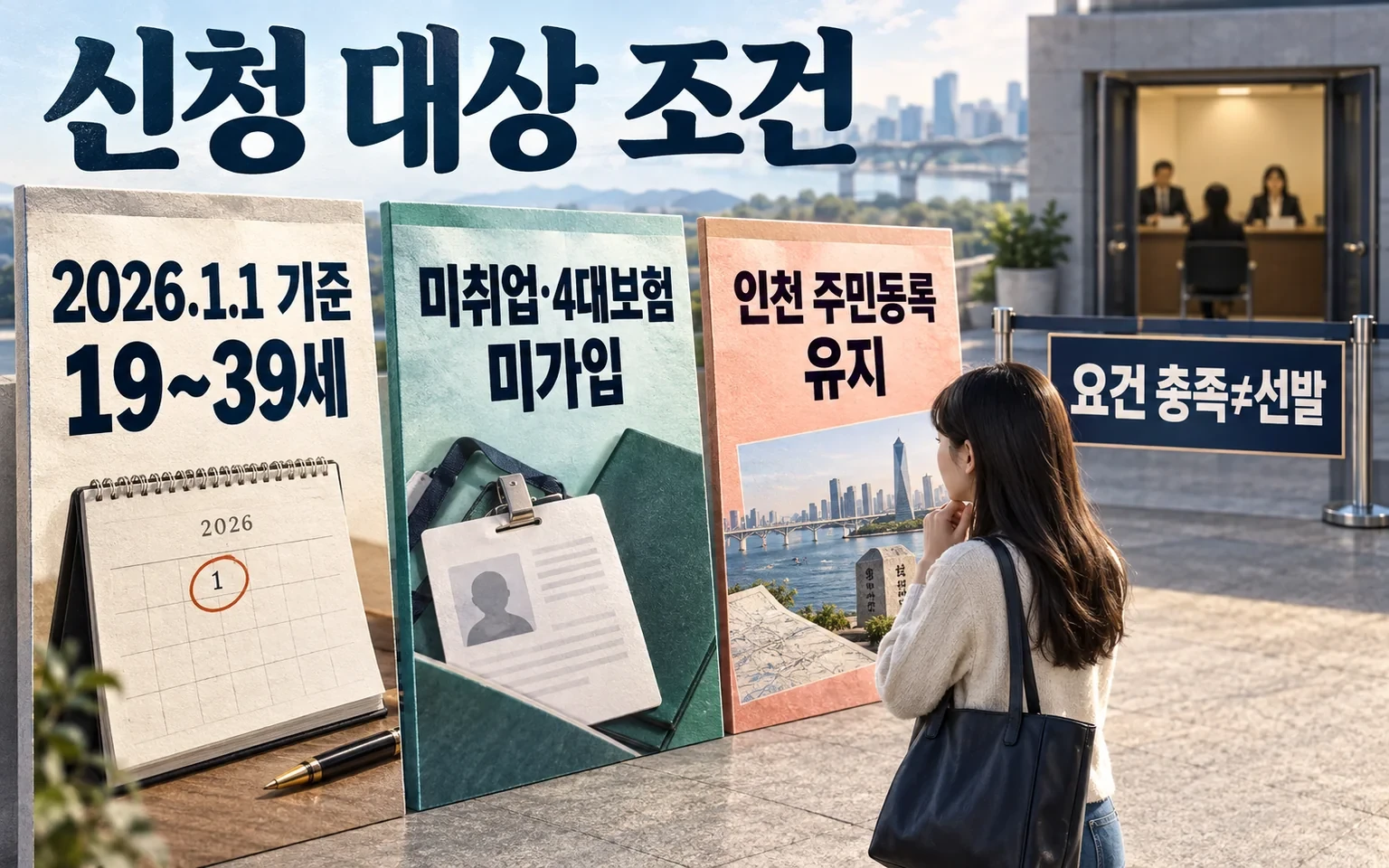 2026년 1월 1일 기준 나이와 미취업 및 인천 주민등록 조건