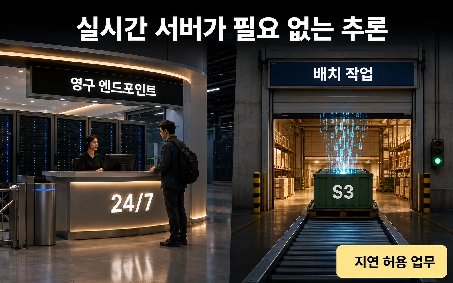 L40S GPU 8장을 오프라인 추론에, SageMaker가 실시간 서버 밖을 넓혔습니다 관련 본문 시각자료 2