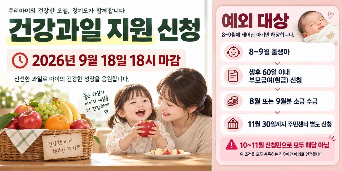건강과일 정규 신청 마감과 제한된 출생아 예외