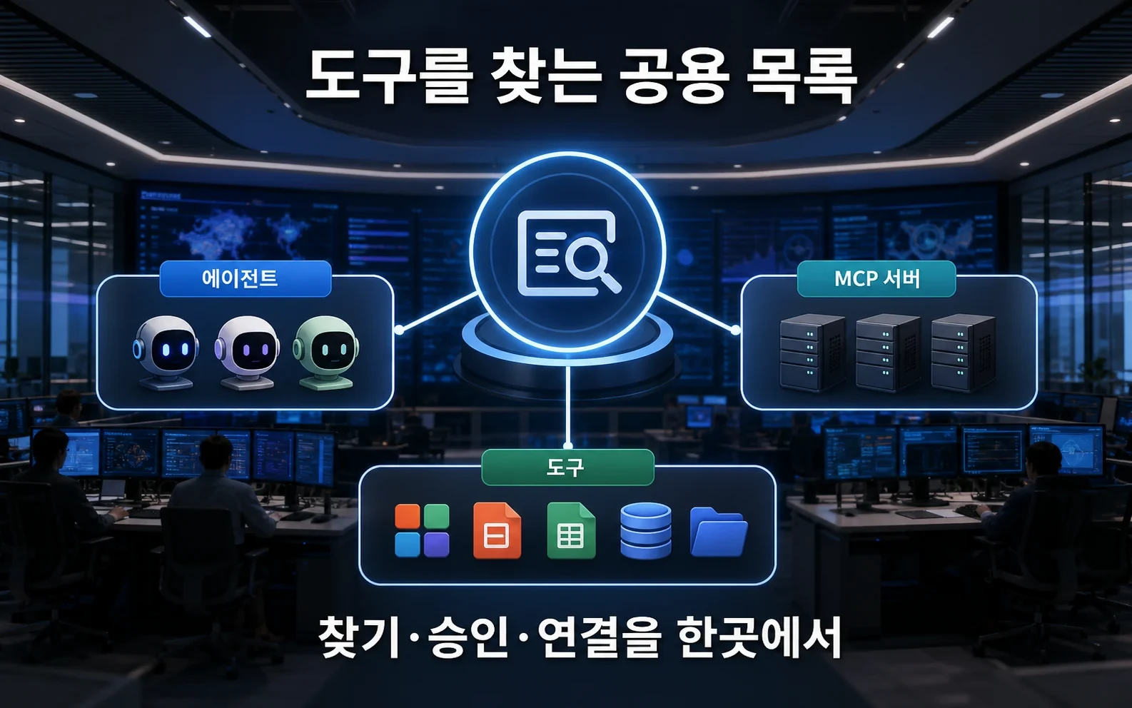 회사 안의 AI 에이전트가 늘자, AWS는 목록과 허가증부터 만들었다의 02-mcp-catalog 내용을 보여주는 정보 이미지