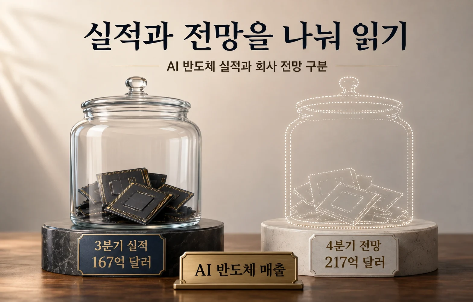 실적과 전망을 나눠 읽기; AI 반도체 실적과 회사 전망 구분