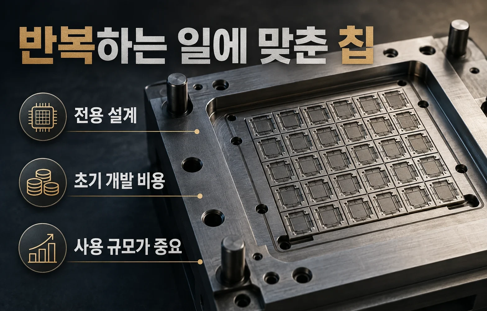 반복하는 일에 맞춘 칩; 맞춤형칩 초기비용과 규모 원리