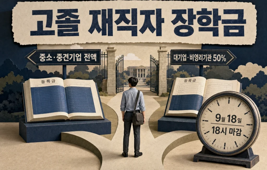 고졸 재직자 등록금 지원 비율과 9월 18일 신청 마감 안내
