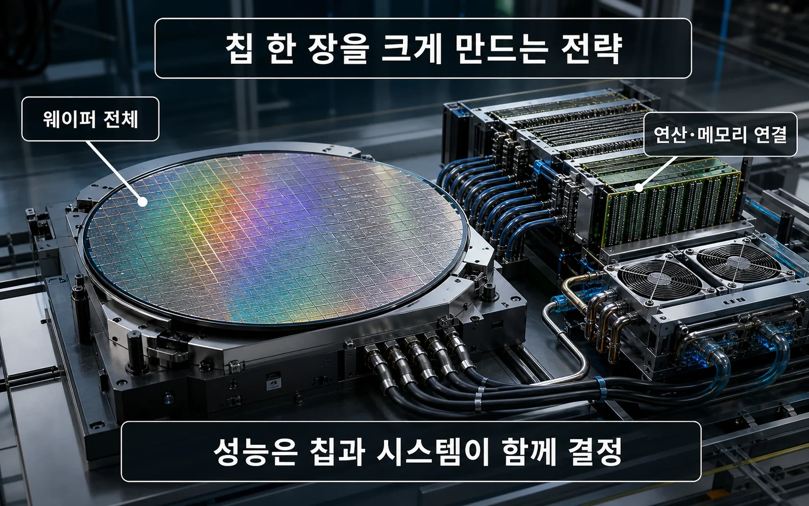 세레브라스의 165MW 핀란드 선택, AI 칩 경쟁이 전력 계약 경쟁으로 바뀐다의 01-wafer-compute 내용을 보여주는 정보 이미지