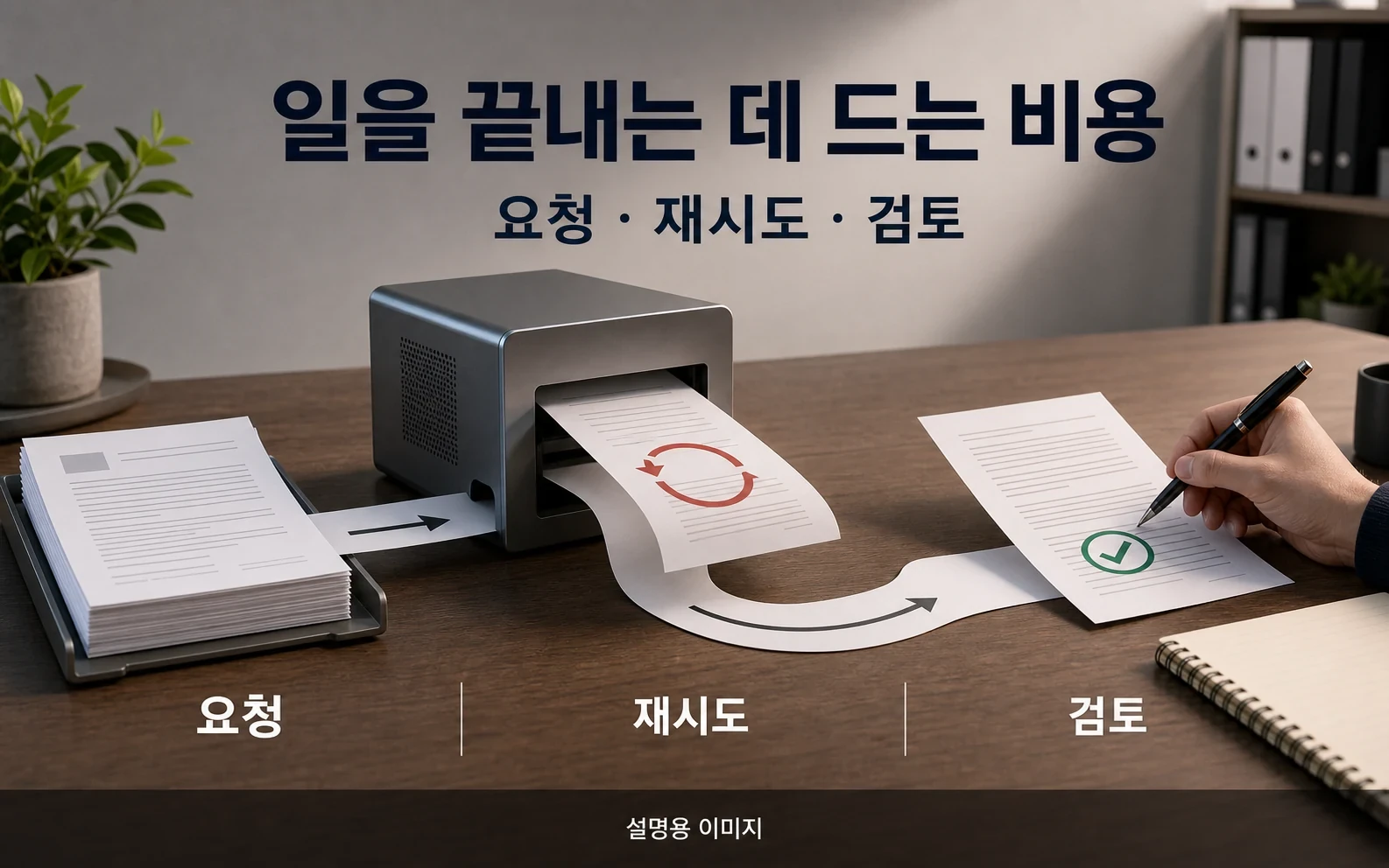 실제 업무 비용에는 최초 요청뿐 아니라 재시도와 결과 검토도 포함됩니다.