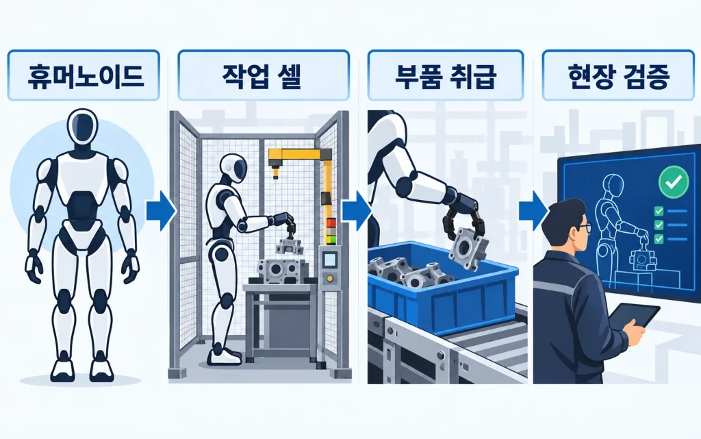 휴머노이드 제조 훈련의 작업셀 관계도