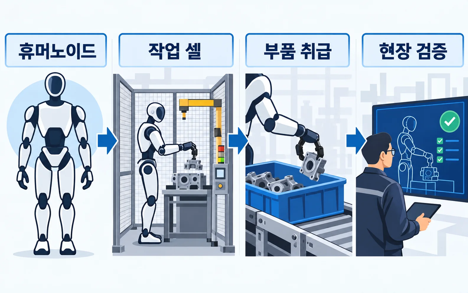 휴머노이드 제조 훈련의 작업셀 관계도