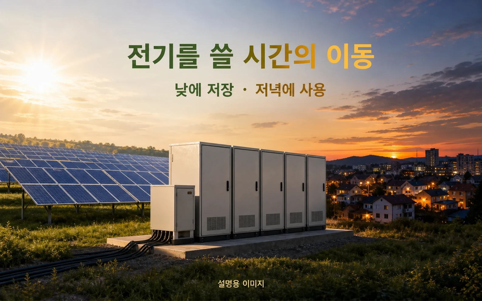 ESS는 전기를 새로 만드는 설비가 아니라, 저장해 두었다가 필요한 때 내보내는 설비입니다.