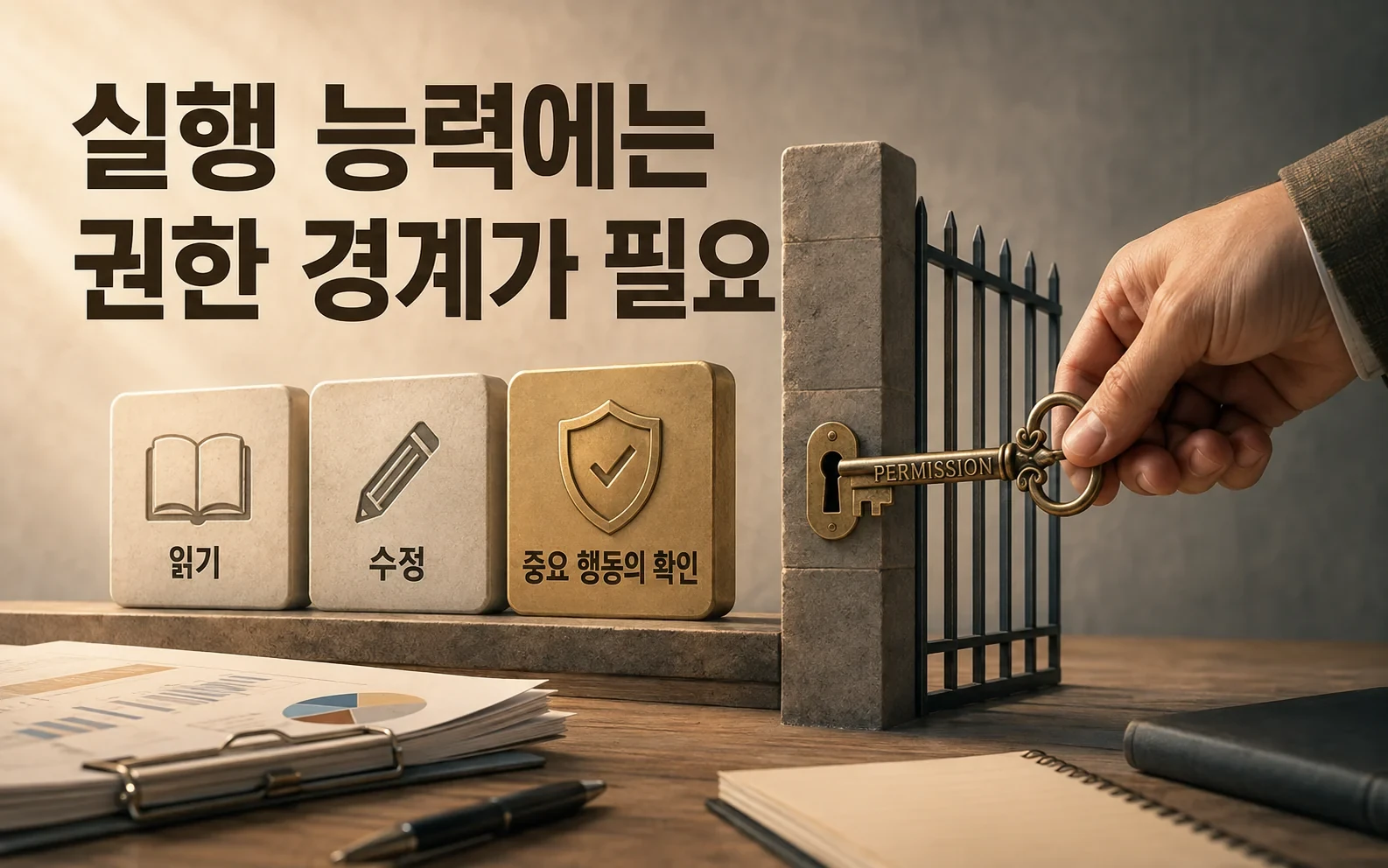 실행 능력에는 권한 경계가 필요; 자동 실행과 인간 확인 경계