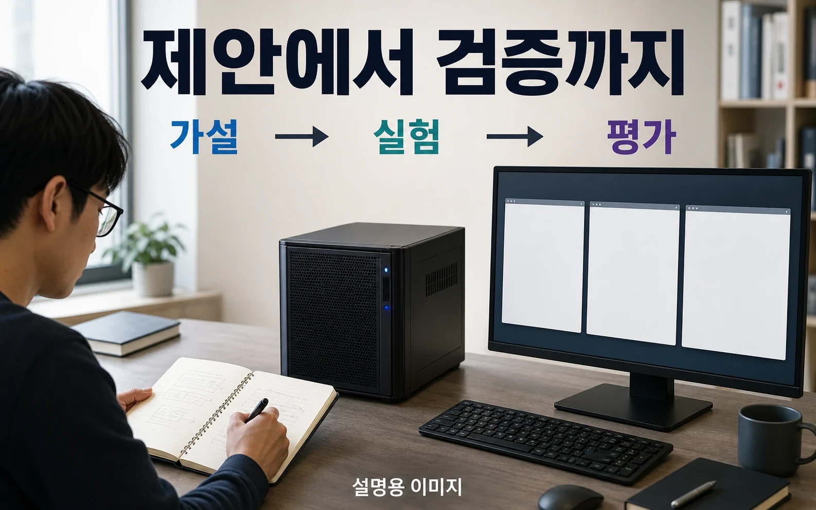AI가 실험을 제안하고 실행을 돕더라도 결과를 평가하는 과정은 남습니다. 연구 지원 흐름의