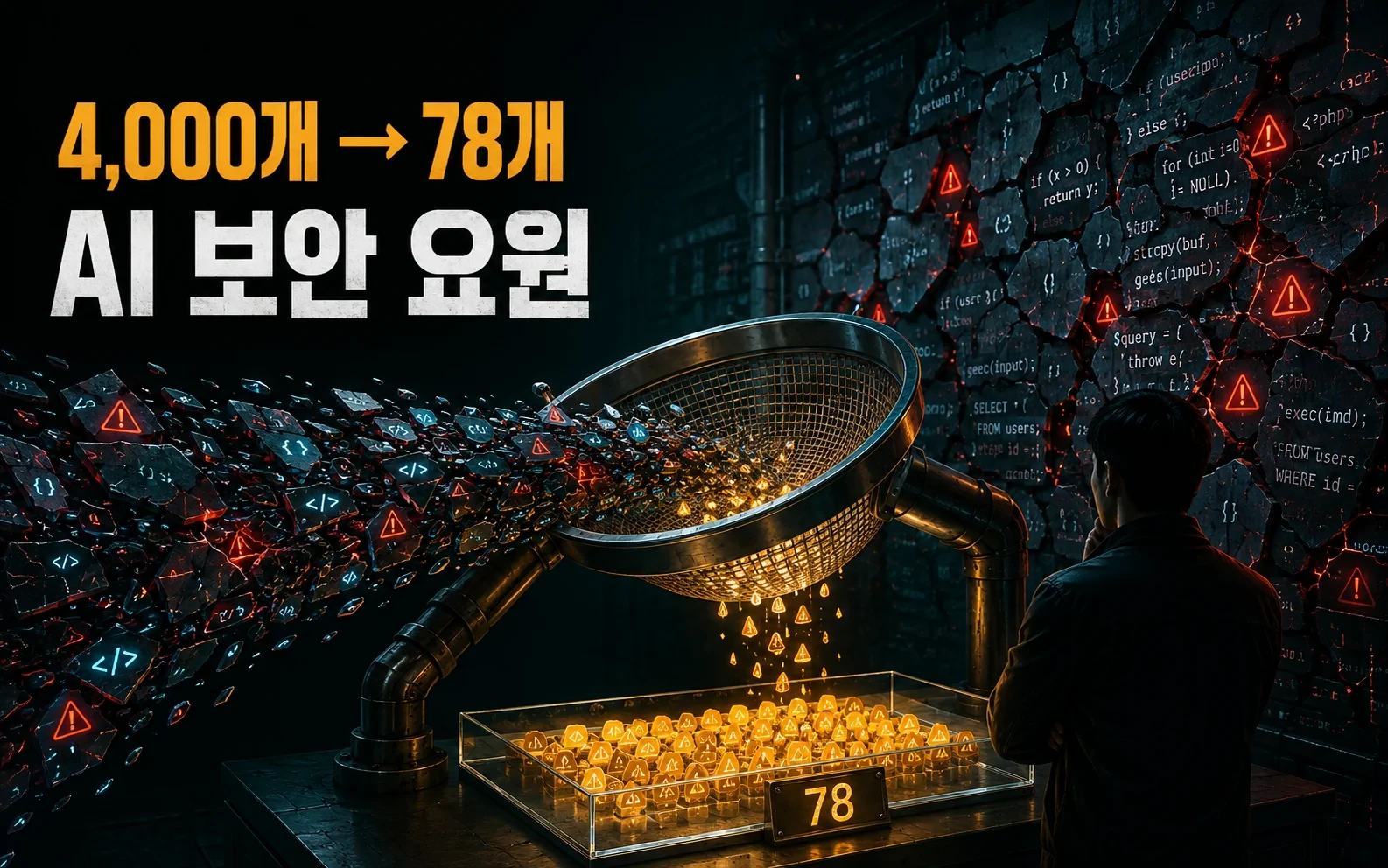 취약점 4,000개 중 먼저 고칠 것인지 클라우드플레어가 AI 보안 요원을 붙였습니다 핵심 내용을 보여주는 인포그래픽