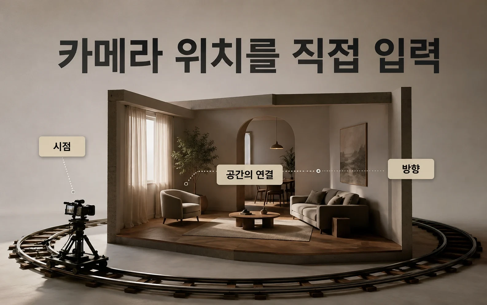 카메라 위치를 직접 입력; 카메라의 위치를 말이 아니라 입력으로 줍니다