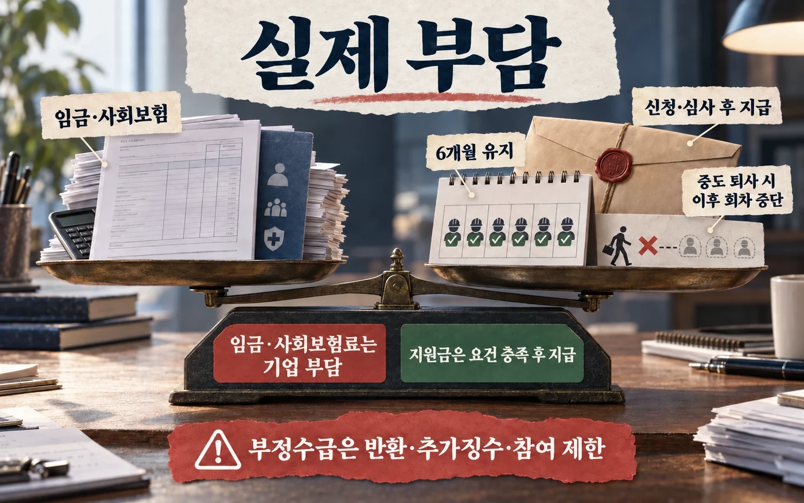 기업 고용비용 부담과 조건부 지원금 지급