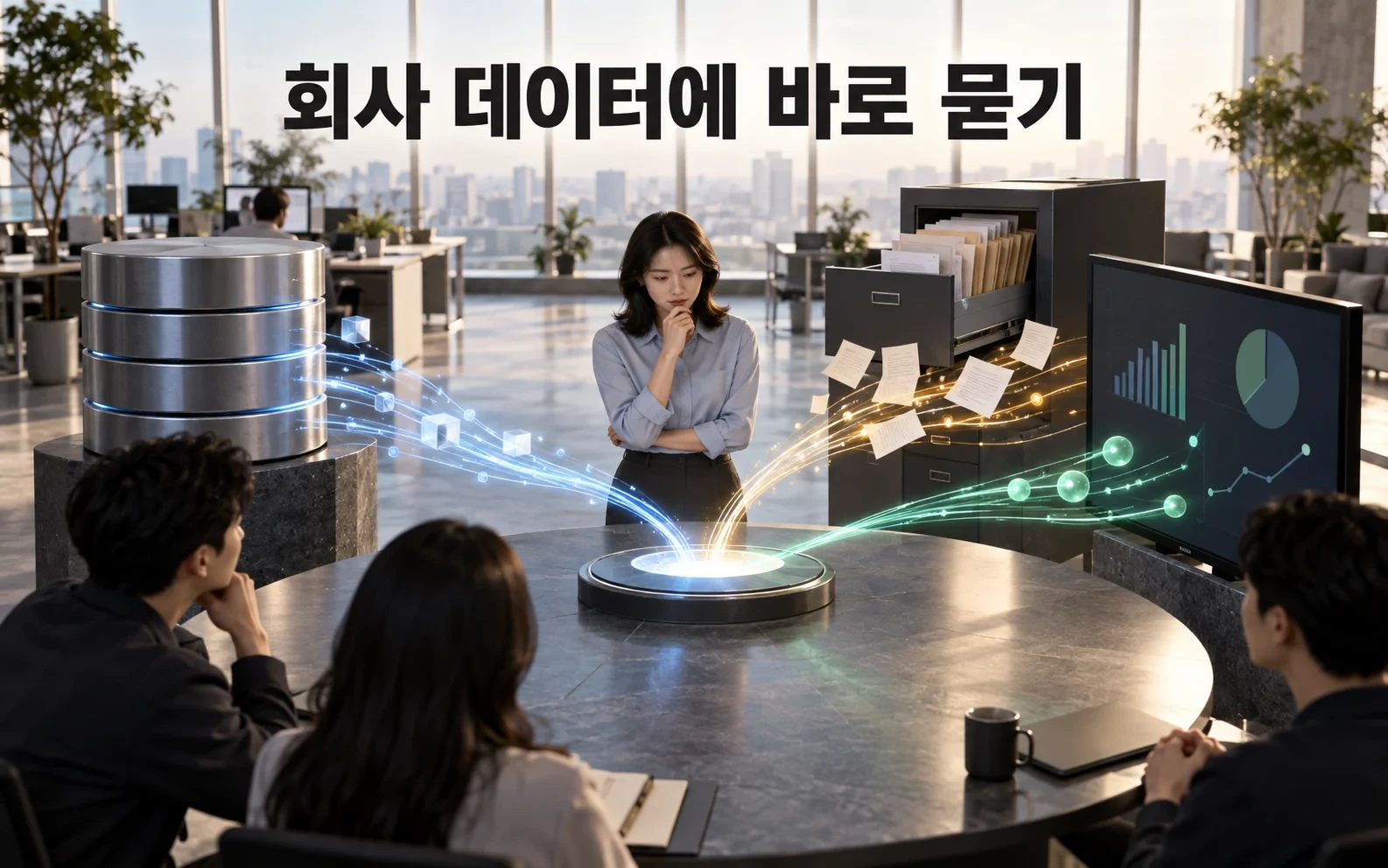 SQL을 몰라도 회사 데이터를 묻는다, ChatGPT Work의 Data agent 핵심 내용을 보여주는 1번째 인포그래픽
