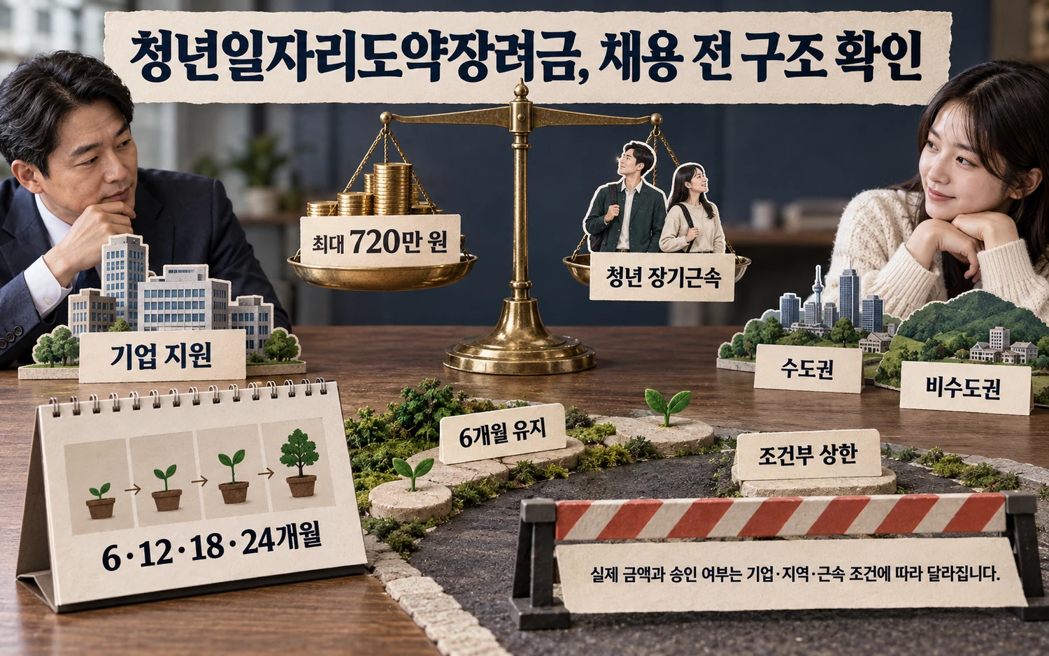 기업 지원과 청년 근속 지원의 구분