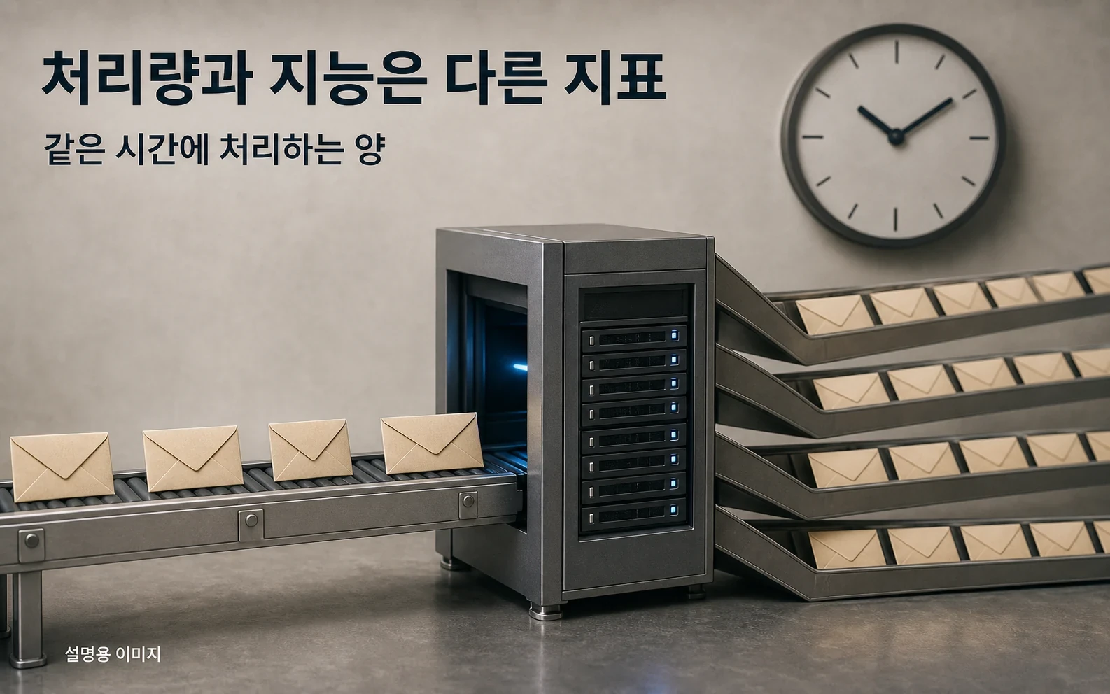 처리량 개선은 같은 시간에 더 많은 요청을 처리한다는 뜻입니다. 모델의 지능이 같은 비율로 높아졌다는 의미는 아닙니다.