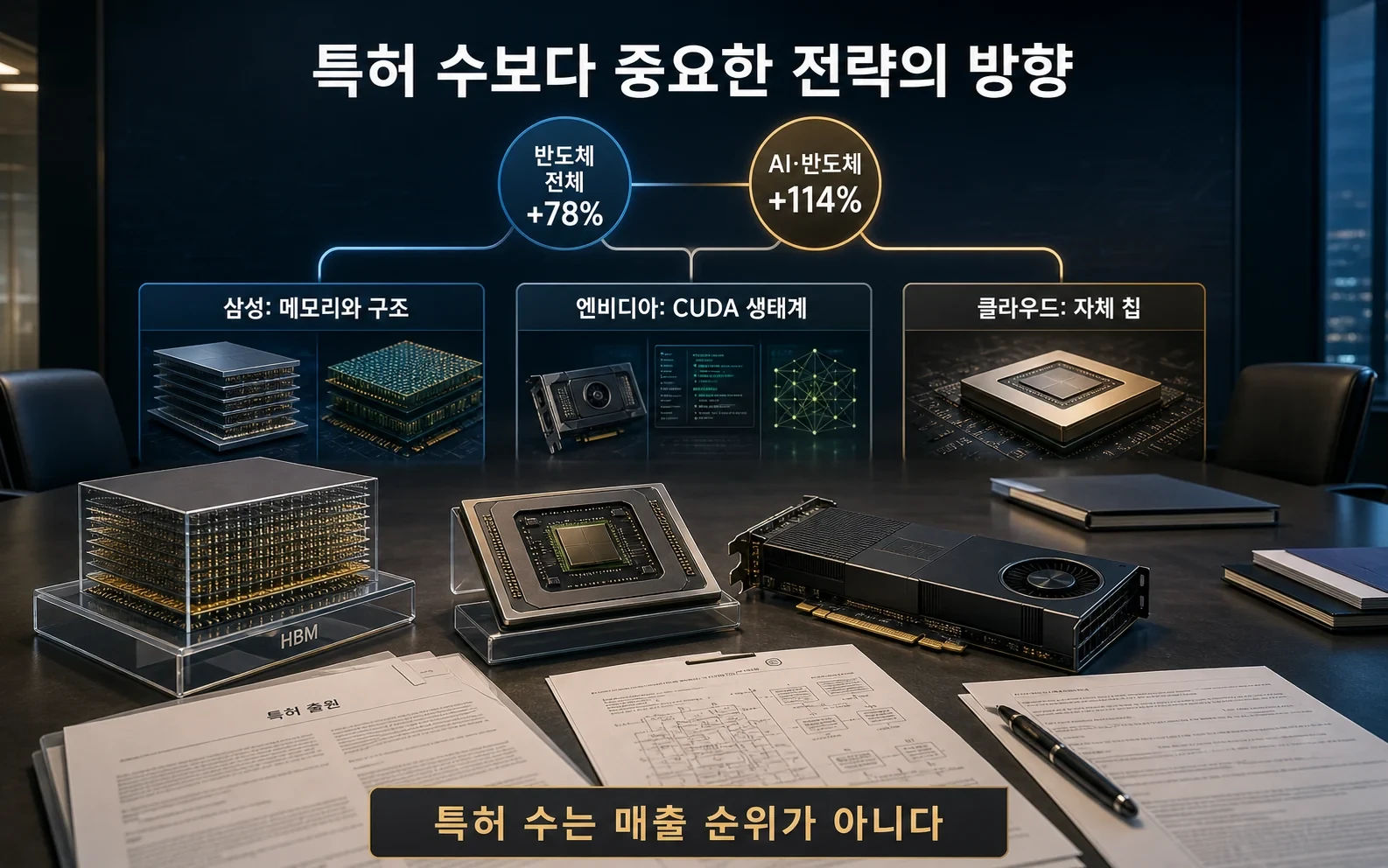 AI 반도체 특허가 114퍼센트 늘었다, 숫자보다 중요한 기업별 전략 핵심 내용을 보여주는 대표 이미지