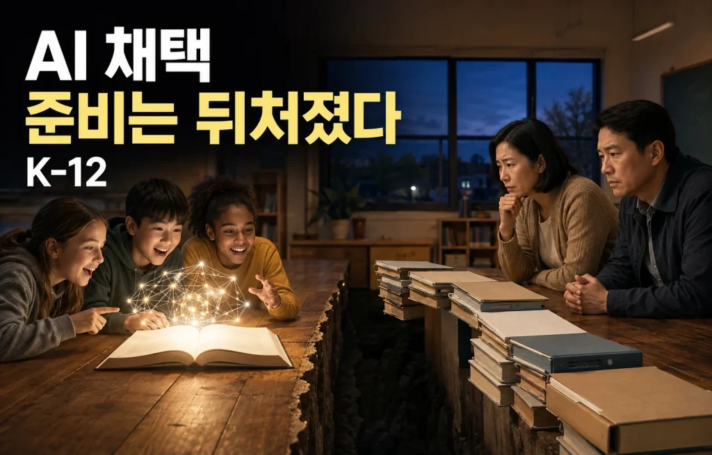 교실에는 AI가 들어왔는데 준비는 늦었습니다, IBM 조사에서 벌어진 간극 핵심 내용을 보여주는 인포그래픽