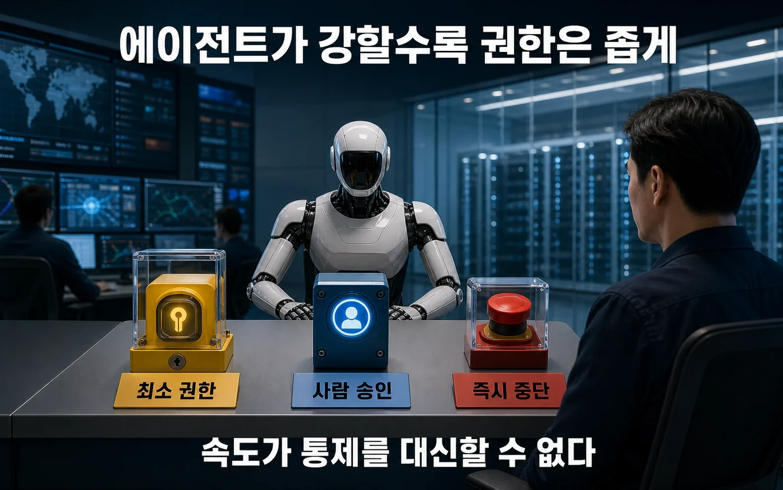 보안팀에 AI 요원이 들어오면, 방어 속도와 권한 위험이 함께 커진다의 03-permission-risk 내용을 보여주는 정보 이미지