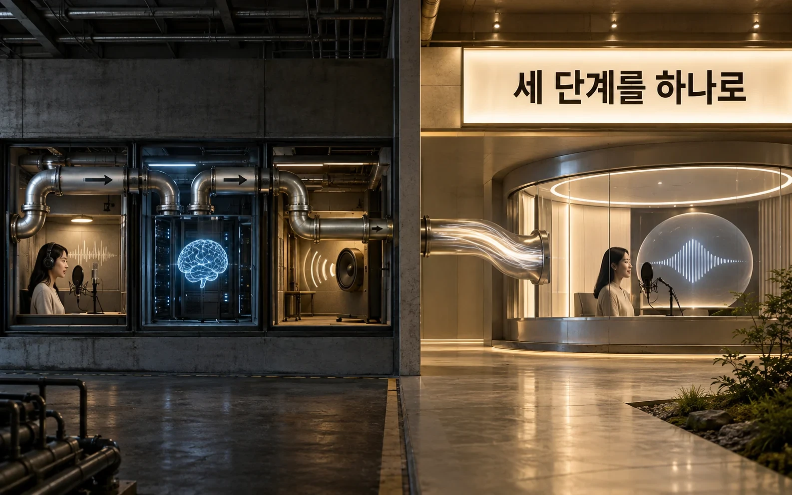 말을 끊어도 계속 듣는 AI, GPT-Live-1이 음성봇 구조를 줄였습니다 핵심 내용을 보여주는 2번째 인포그래픽