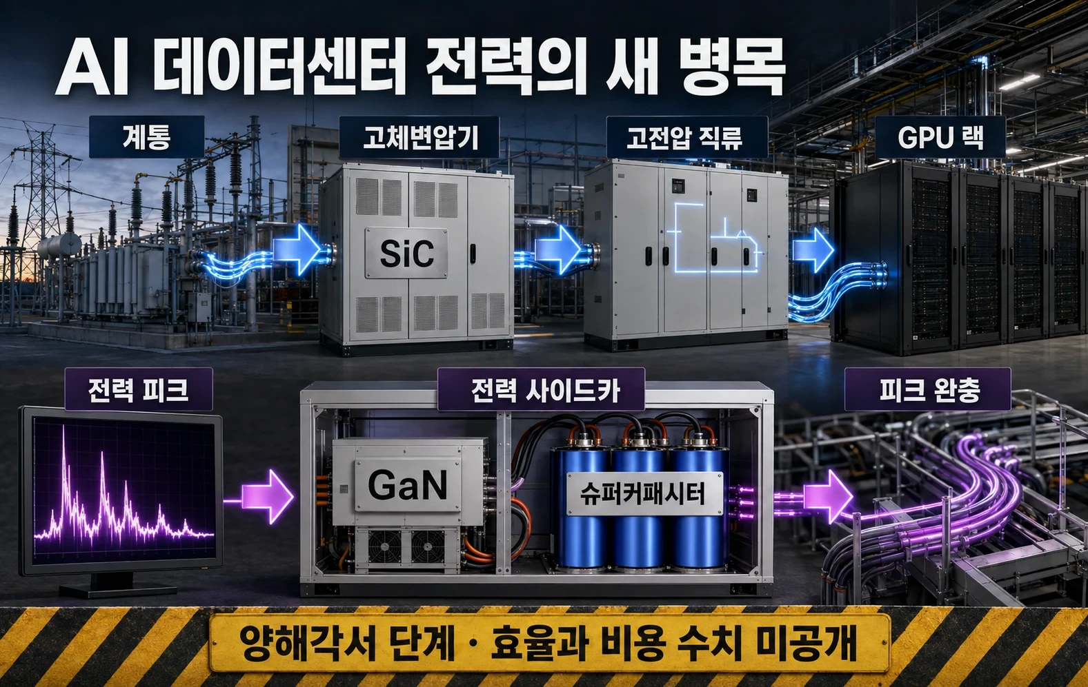 AI 데이터센터가 변압기부터 바꾼다, 인피니언과 스켈레톤의 전력 해법 관련 1번째 핵심 구조 인포그래픽