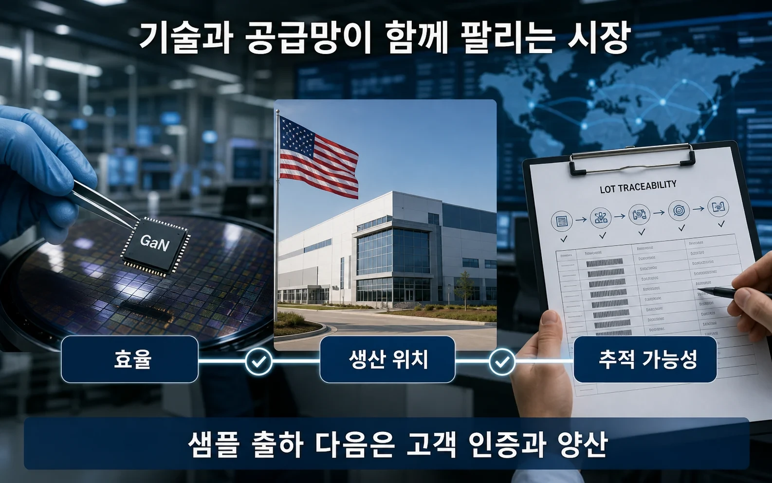AI 데이터센터의 전력 손실을 줄이는 칩, GaN이 미국 생산에 들어갔다의 04-supply-chain 내용을 보여주는 정보 이미지