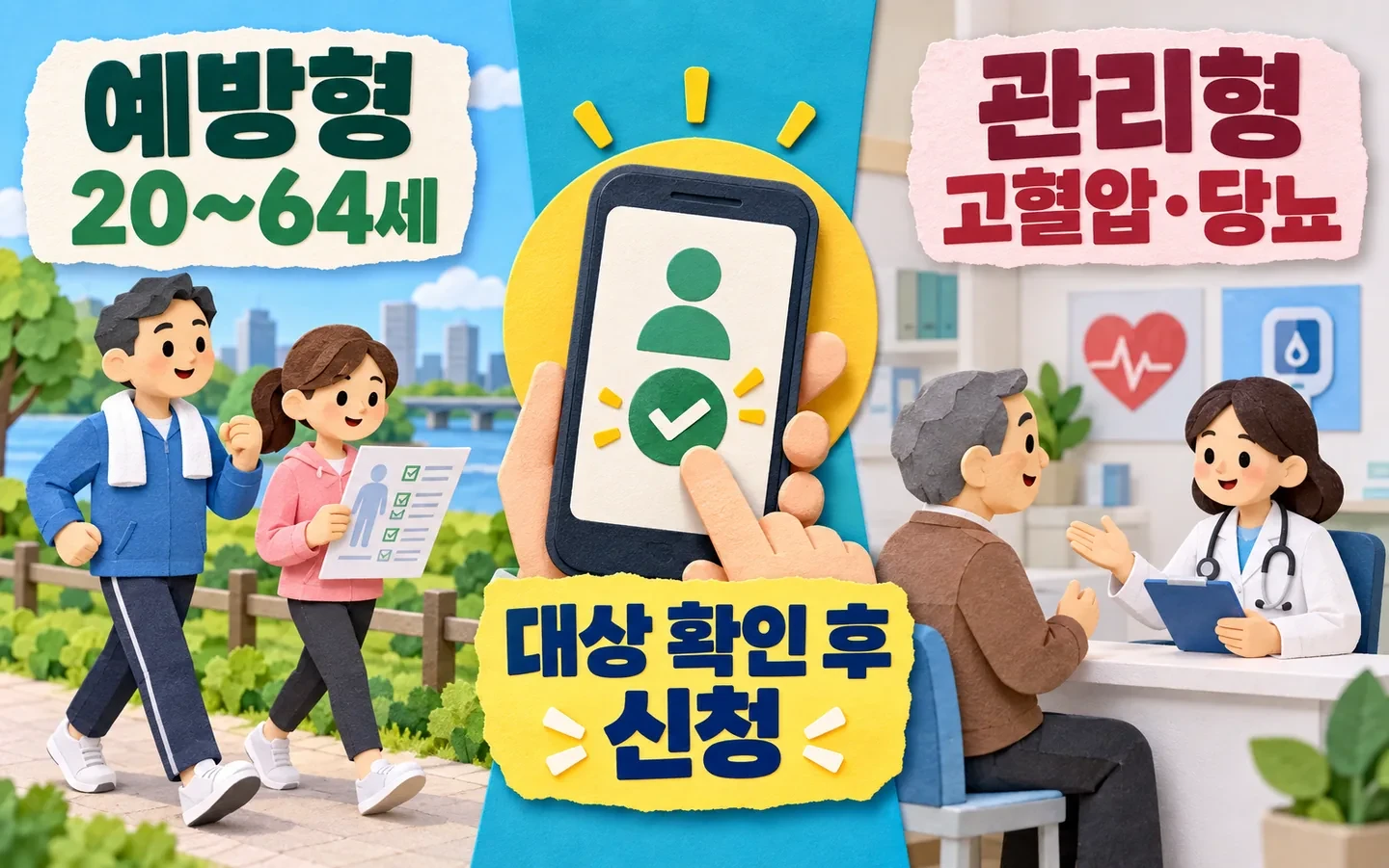 건강생활실천지원금 예방형 12만 점, 관리형 8만 점 핵심 내용을 보여주는 2번째 인포그래픽
