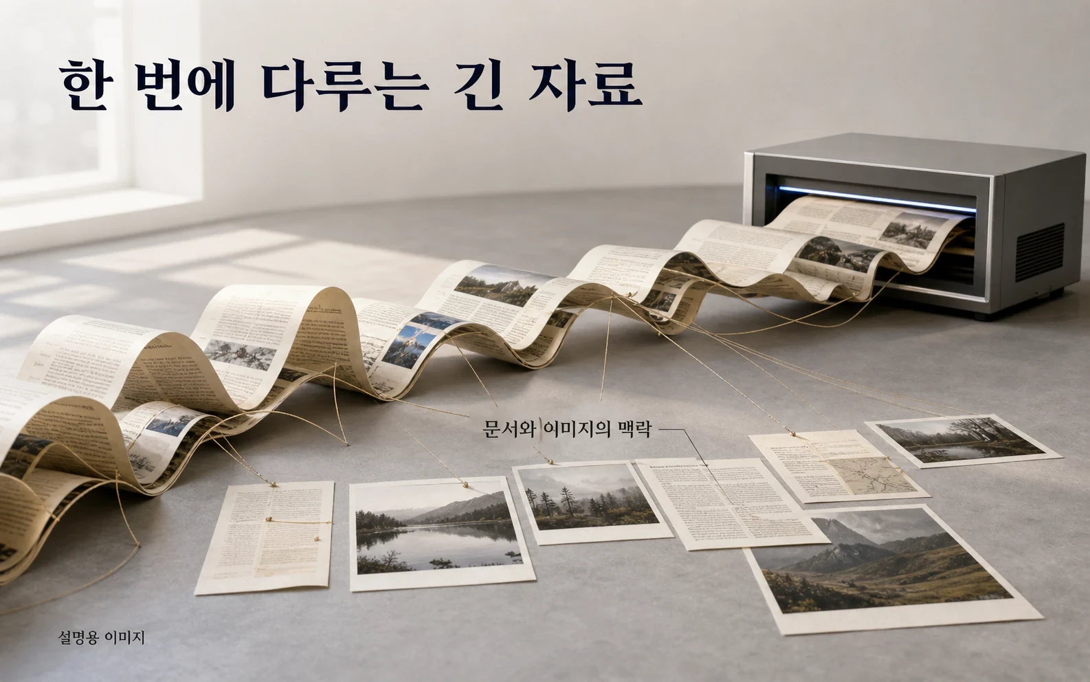 긴 문서와 이미지를 한 작업 안에서 다룰 수 있어도, 모든 내용을 정확하게 이해한다는 보장은 없습니다.