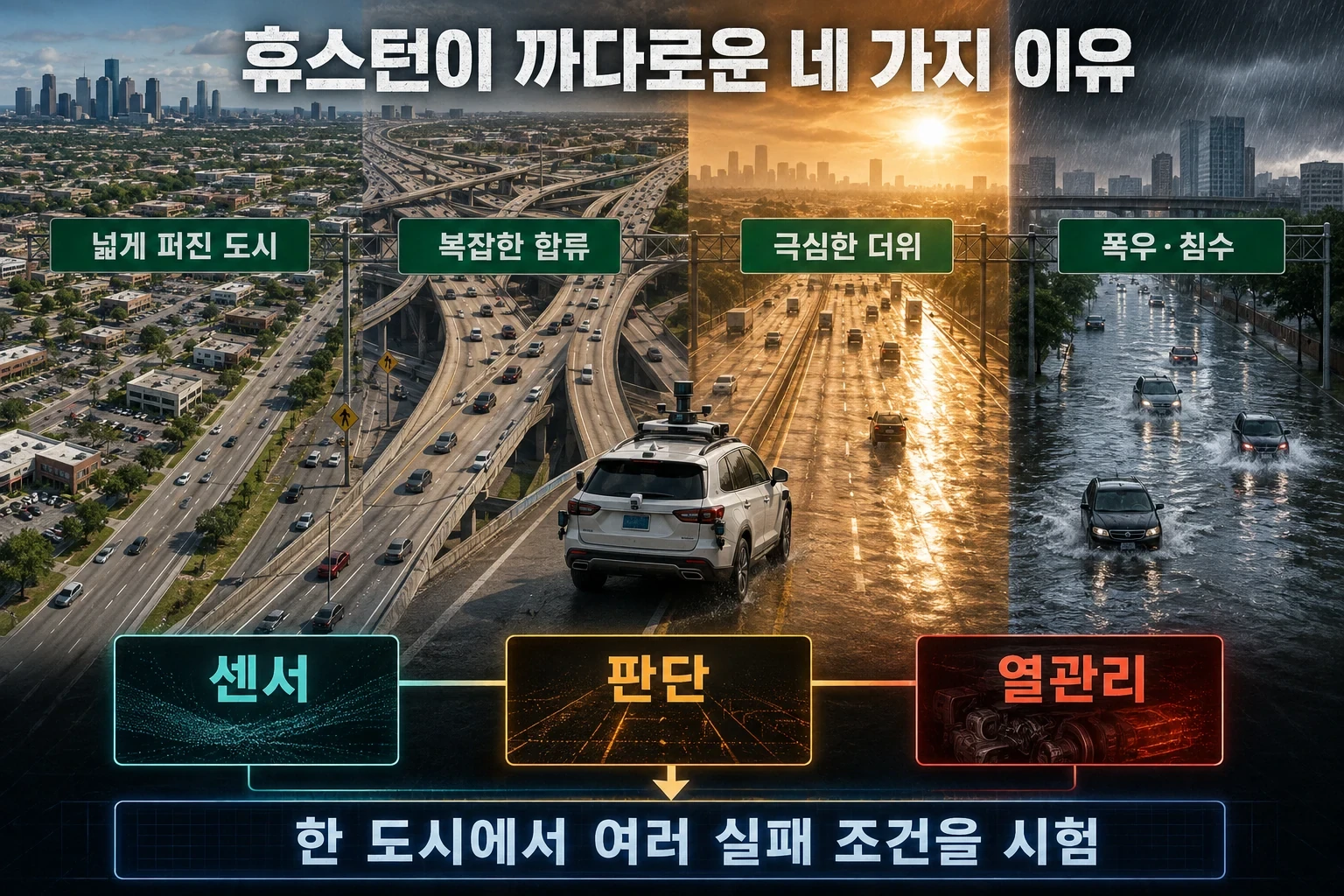 휴스턴 도로가 로보택시 시험장이 됐다, 죽스가 가장 복잡한 도시를 고른 이유 관련 2번째 핵심 구조 인포그래픽