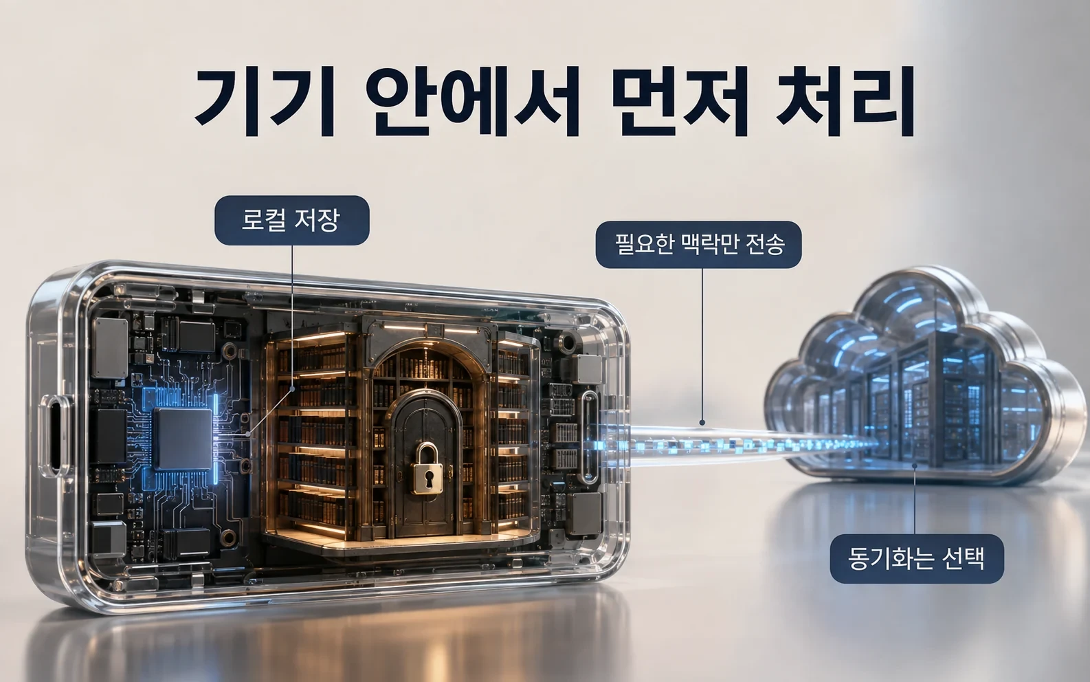 기기 안에서 먼저 처리; 기기에 저장한 맥락을 이어 쓰는 방식