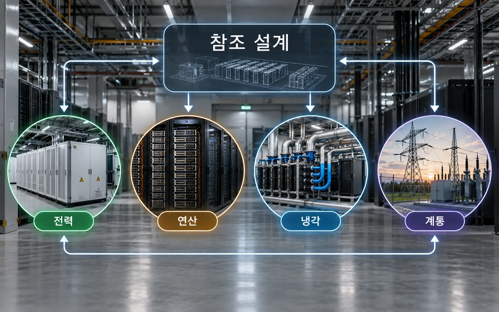 AI 공장 전력·연산·냉각·계통의 관계