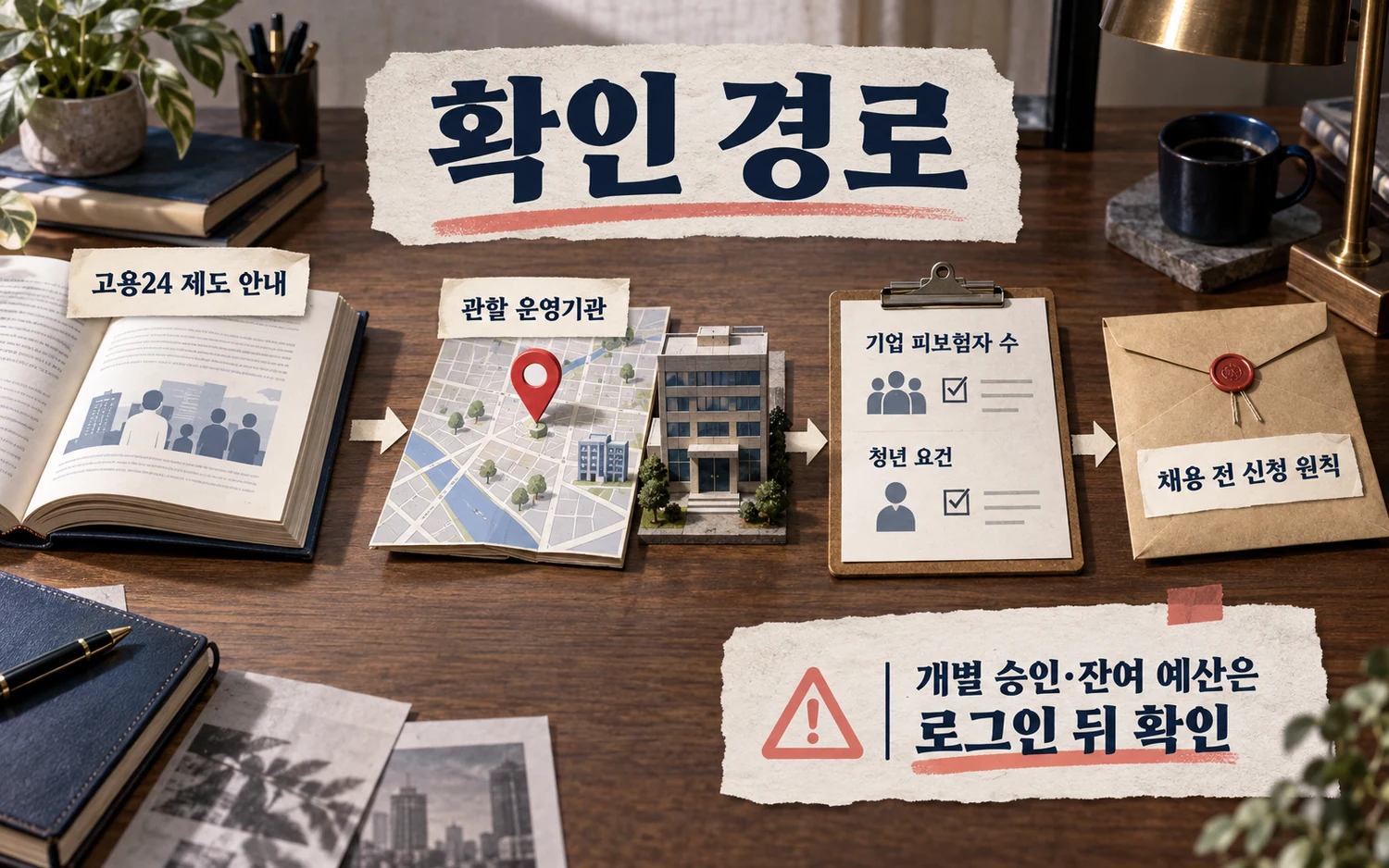 고용24와 관할 운영기관에서 확인할 사항