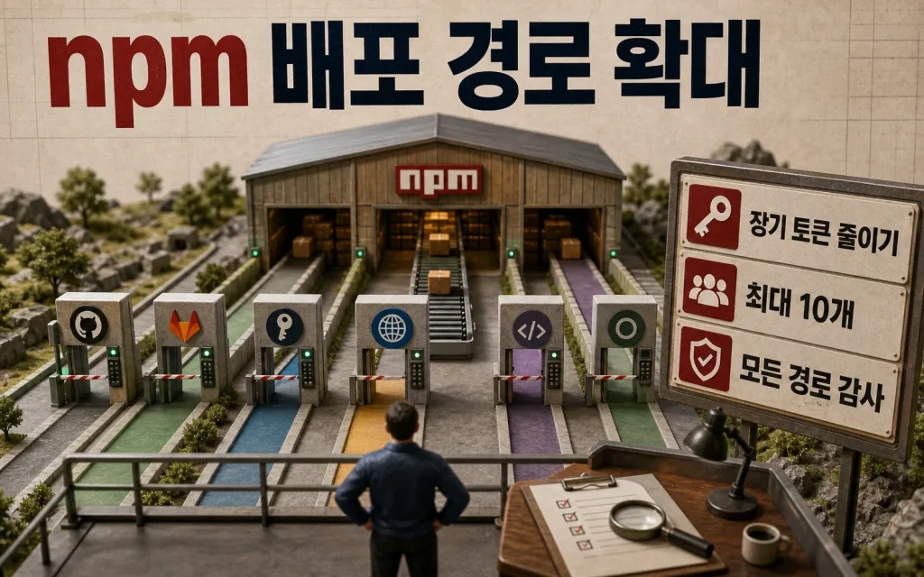 npm 배포 경로를 여러 개로 나눕니다, 토큰 없는 공개가 넓어진 만큼 감사도 필요합니다 핵심 내용을 보여주는 대표 이미지