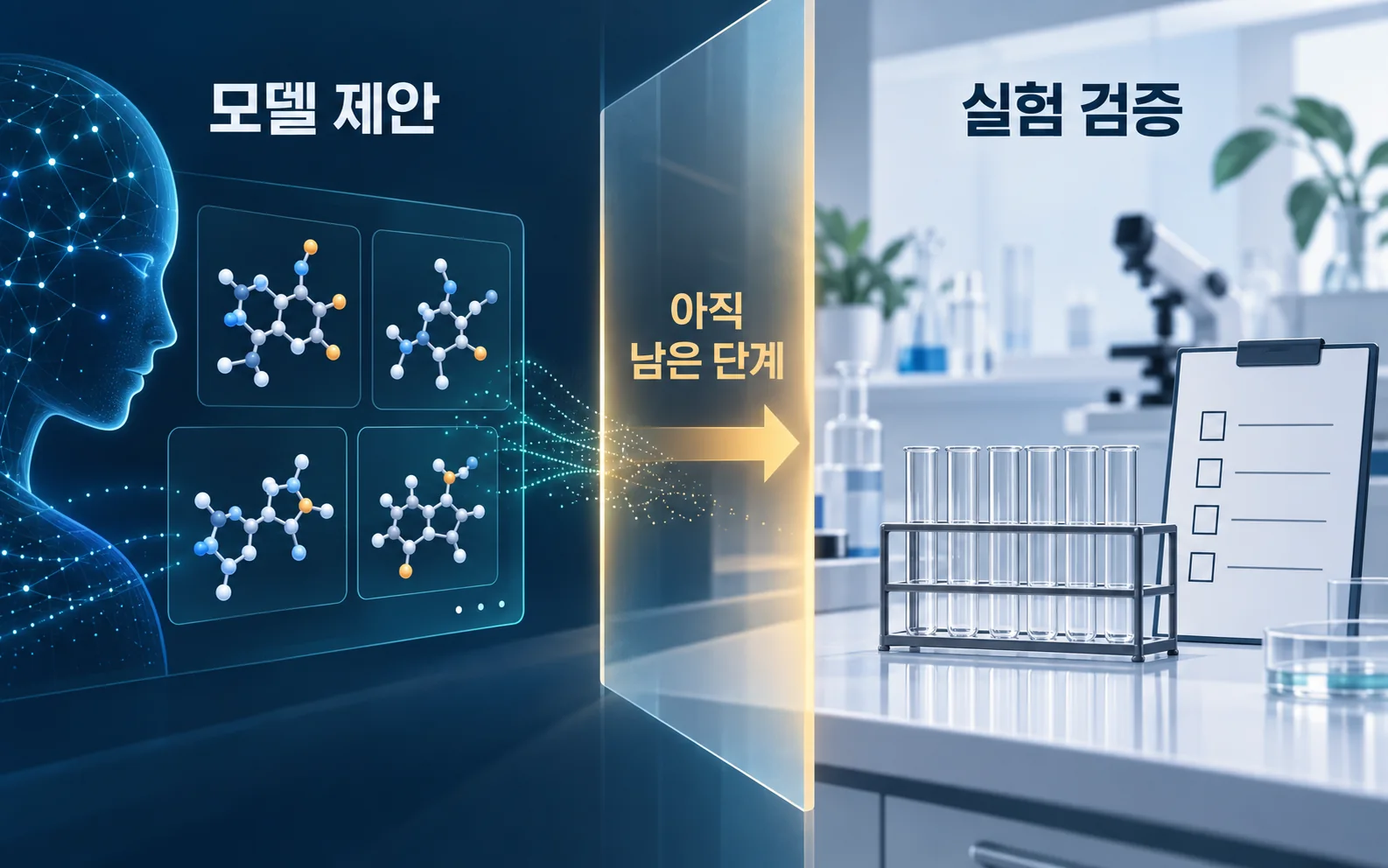 모델 제안과 실제 실험 검증 사이에 남은 단계